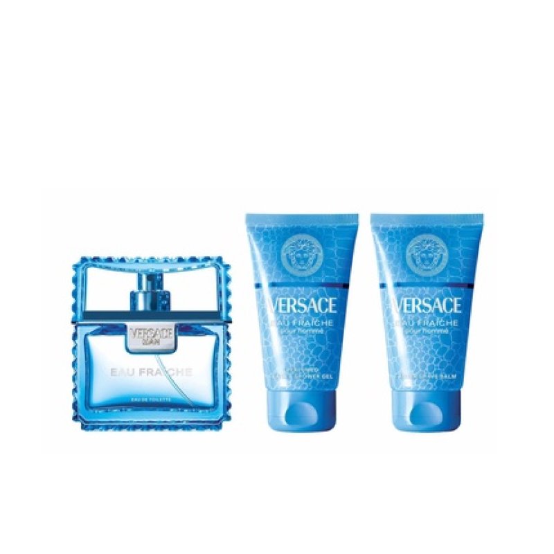Versace Eau Fraiche H Eau De Toilette 50 Ml Vaporizer With Shower Gel 50 Ml And After Shave Balm 50 Ml