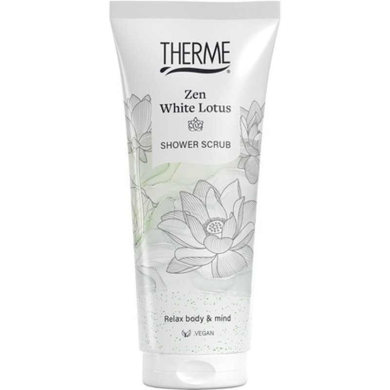 Therme Shower Scrub Zen White Lotus A Refreshing Body Scrub For A Soothing Shower Experience