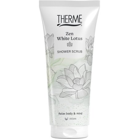 Therme Shower Scrub Zen White Lotus A Refreshing Body Scrub For A Soothing Shower Experience