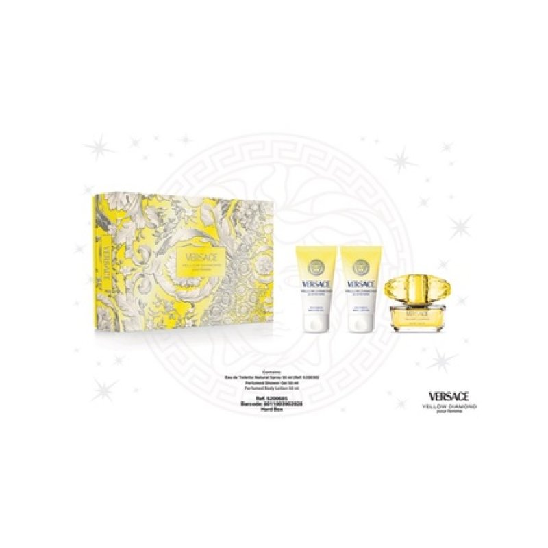 Versace Yellow Diamond Eau De Toilette 50 Ml With Body Lotion 50 Ml And Shower Gel 50 Ml