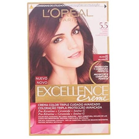 L'Oreal Paris Excellence Creme Permanent Hair Dye 5.5 Light Mahogany Brown