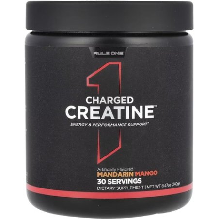 Rule 1 Charged Creatine Energy & Performance Support Supplement 240g Mandarin