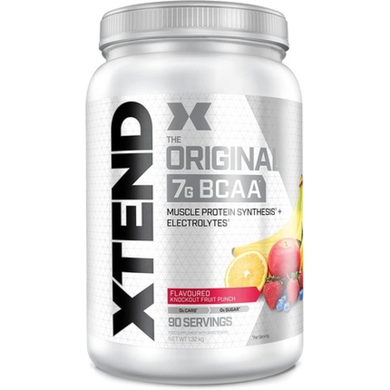 XTEND Original BCAA Powder Knockout Fruit Punch 7g BCAA Electrolytes for Recovery & Hydration 90 Servings