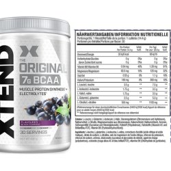 XTEND Original Black Currant BCAA Powder with Electrolytes for Regeneration and Hydration 7g BCAA 30 Servings