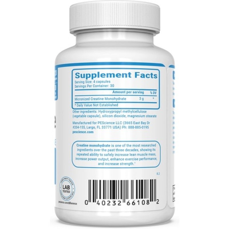 Pescience Trucreatine Capsules Creatine Monohydrate Supplement 120 Capsules