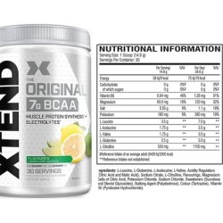 XTEND Original BCAA Powder Lemon & Lime Squeeze 7g BCAA Electrolytes for Recovery & Hydration 30 Servings