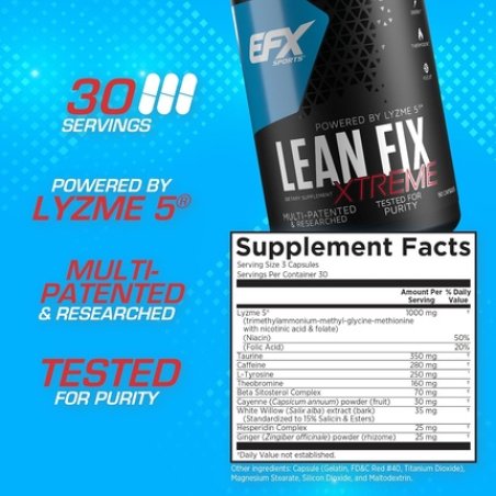 Efx Sports Lean Fix Xtreme Weight Loss Supplement - Multi-Patented Fat Burner