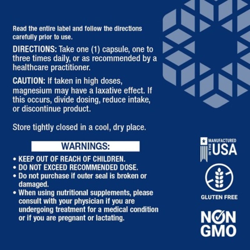 Magnesium Caps 500mg 100 Vegetarian Capsules