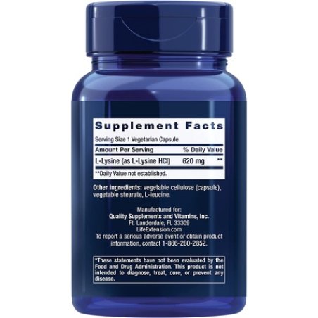 Life Extension, L-Lysine, 620mg, 100 Vegan Caps