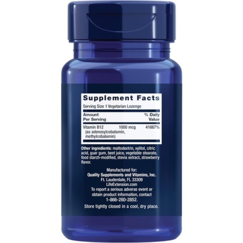 Life Extension B12 Elite Adenosylcobalamin and Methylcobalamin Two Active Forms