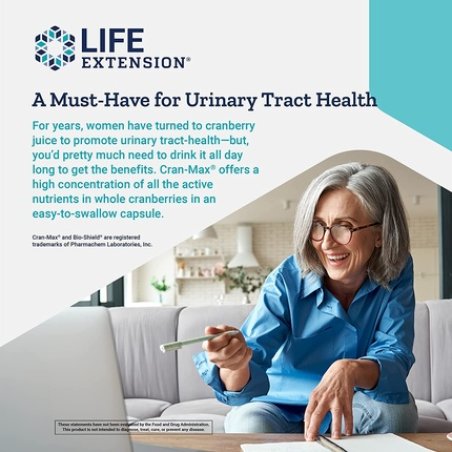 Life Extension Cran-Max Cranberry Whole Fruit Concentrate 60 Vcaps 500mg
