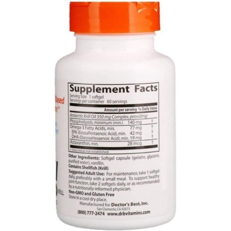 Real Krill, 350 Mg, 60 Softgel Capsules - Doctor's Best