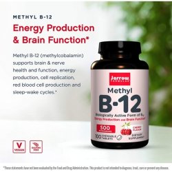 Jarrow Formulas Methyl B-12 500mcg Cherry Chewable Tablets