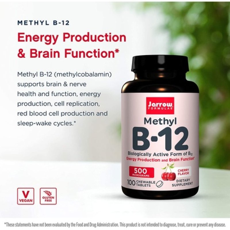 Jarrow Formulas Methyl B-12 500mcg Cherry Chewable Tablets