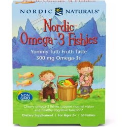 Nordic Naturals Omega 3 Fishies Gummy with DHA and EPA 36 Count