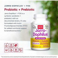 Jarrow Jarro-Dophilus FOS 3.4 Billion Organisms 200 Capsules