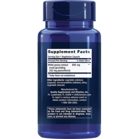 Life Extension, Peony Immune Peony, 600 Mg, 60 Vegan Caps