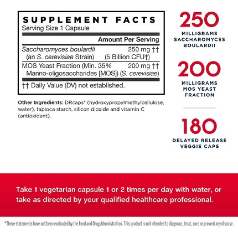 Jarrow Saccharomyces Boulardii Moss 180 180 Vegetarian Capsules