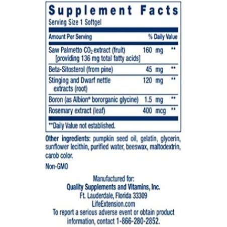 Super Saw Palmetto Nettle Root Formula with Beta Sitosterol 60 Softgels