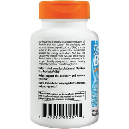 Doctor's Best Benfotiamine/Alpha Lipoic Acid Vegetarian Capsules 60 Count 150mg/300mg