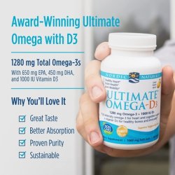 Nordic Naturals Ultimate Omega-D3 Lemon Soft Gels 1000mg