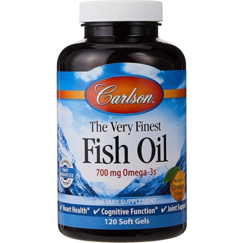 Carlson Labs Finest Fish Oil Natural Orange Flavor 700mg - 150 Softgels