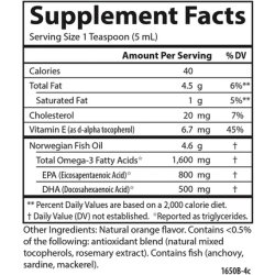 Carlson The Very Finest Fish Oil 1600mg Omega-3s Liquid Supplement Orange 6.7 Fl Oz