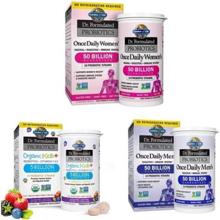 Garden of Life Dr. Formulated Probiotics for Women with Prebiotics and Dr. Formulated Probiotics C and D 30 Chewables,