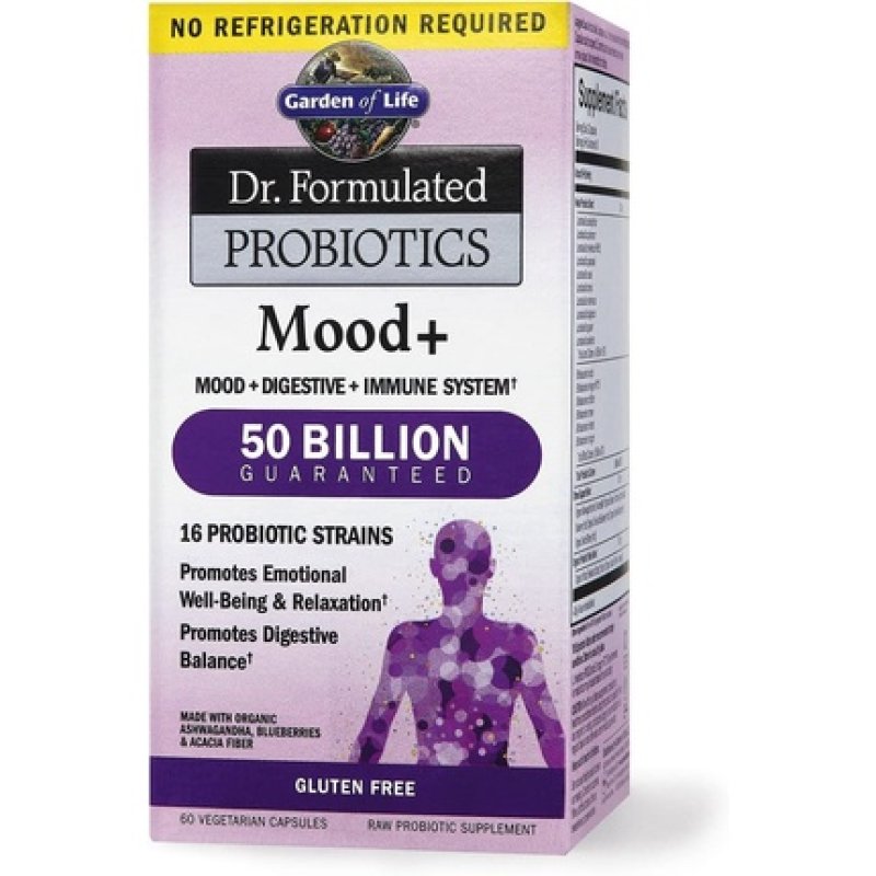 Garden of Life Dr. Formulated Mood Probiotics Vegetarian Capsules 60 Count