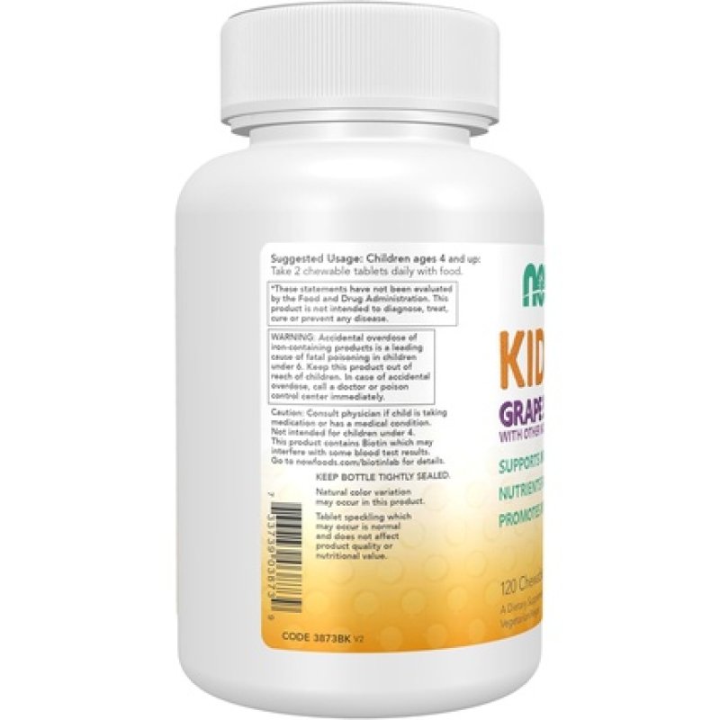 Now Kids Supplements Kid Vits Multivitamin Grape Flavor 120 Chewable Tablets