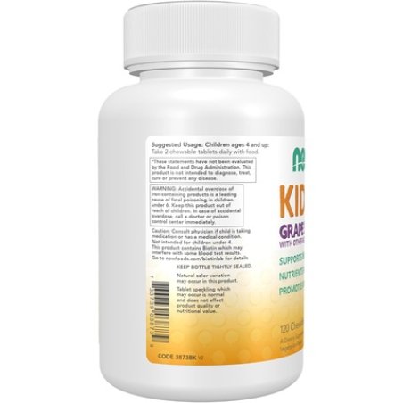 Now Kids Supplements Kid Vits Multivitamin Grape Flavor 120 Chewable Tablets