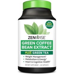 Zenwise Health Green Tea Extract with Green Coffee Bean Extract - Vegan Skin