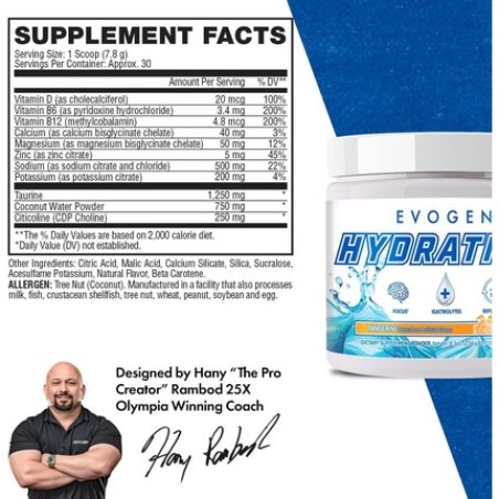 Evogen Hydration Electrolytes Powder Sugar-Free