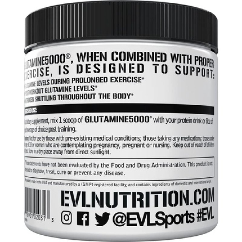 Pure Vegan L-Glutamine Powder Supplement - Evlution Nutrition Nitric Oxide