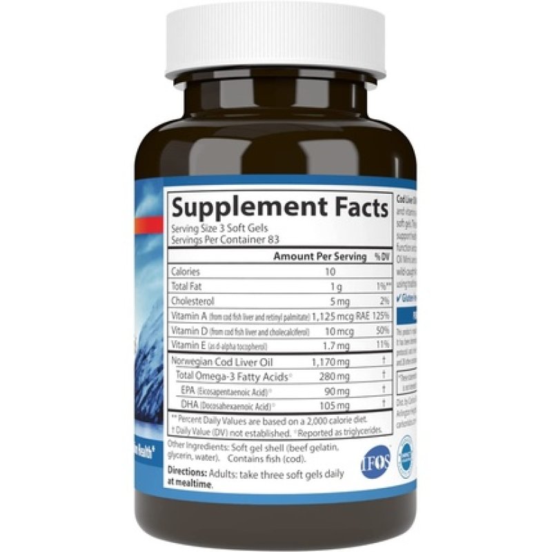 Carlson Labs Cod Liver Oil Minis, 280mg - 250 Mini Softgels