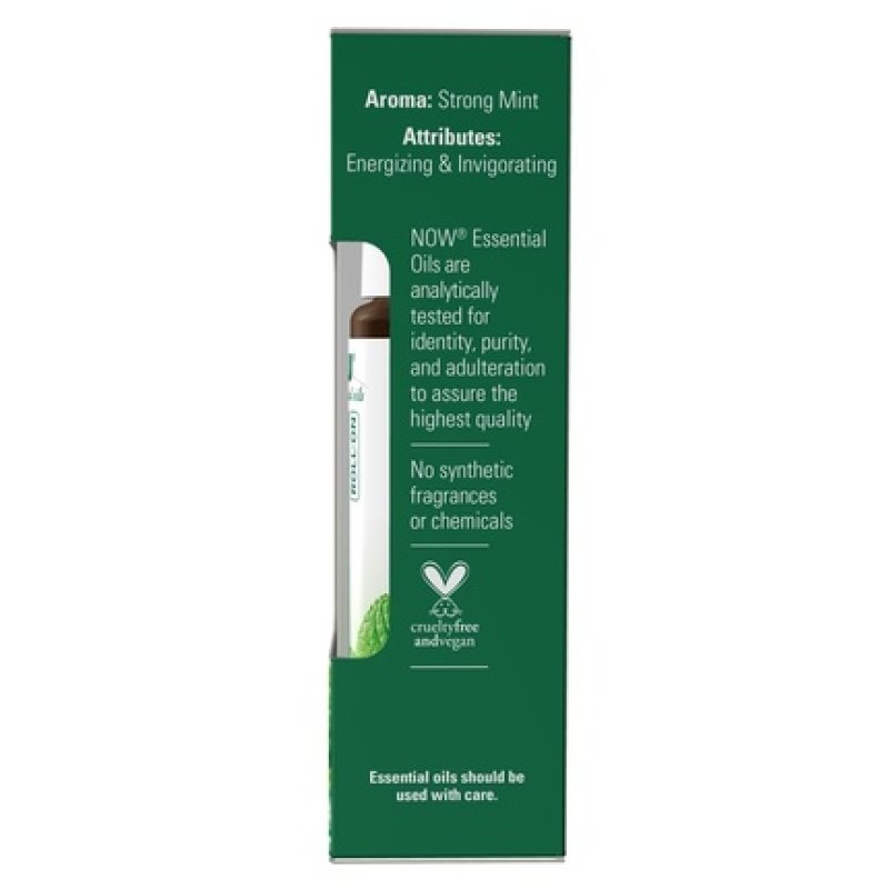 Now Foods Essential Oils Peppermint Roll-On Certified Organic Energizing