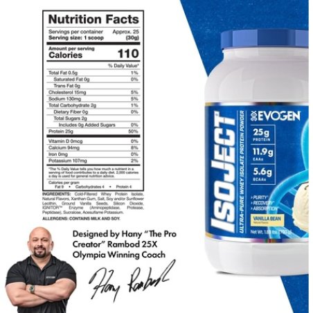 Evogen Isoject Whey Protein Isolate Ultrapure Protein Powder
