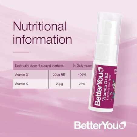 BetterYou Vitamin D K2 Kids' Daily Oral Spray with Key Nutrients - 25ml