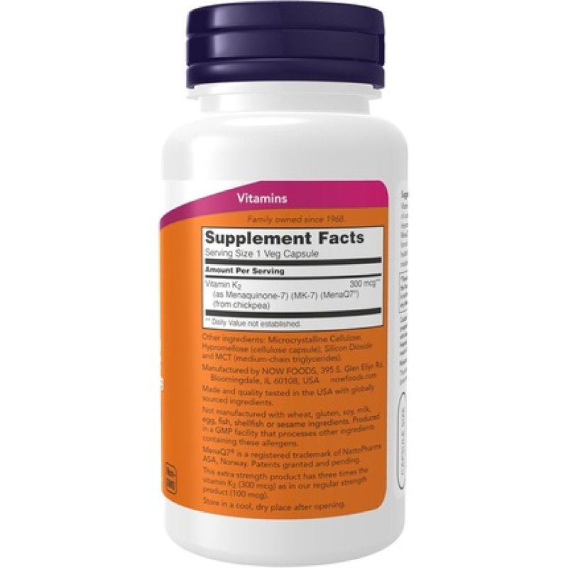 Now Foods MK7 Vitamin K2 300mcg Cardiovascular Support