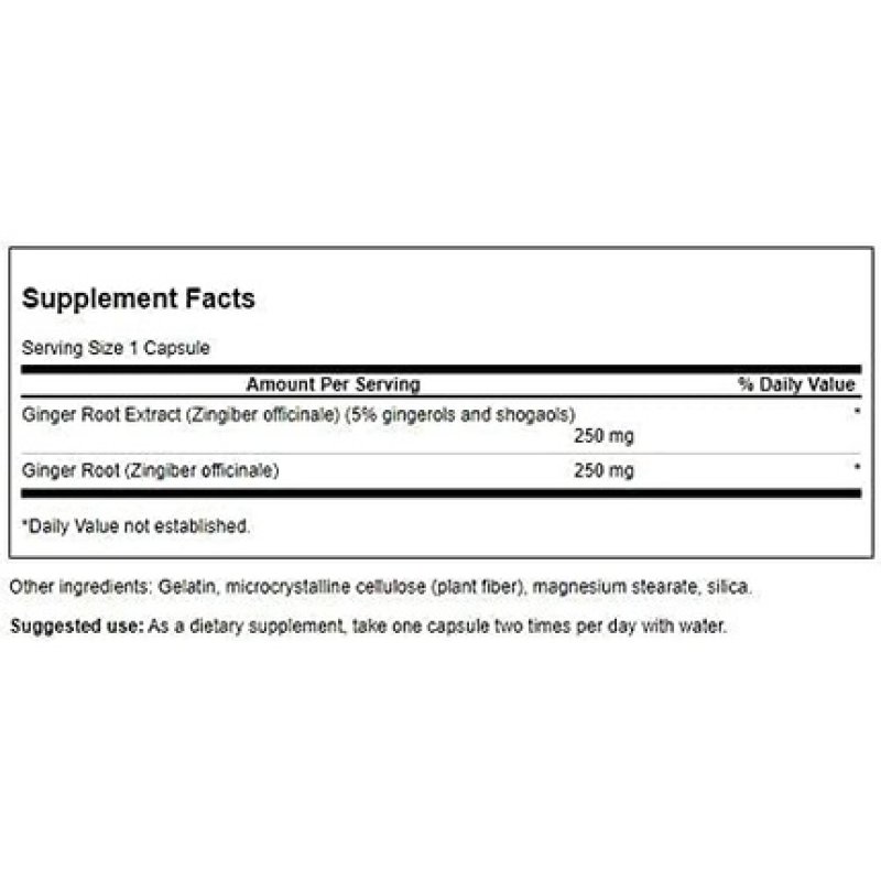 Swanson Ginger Root - Standardized And Whole Herb 120 Caps 3 Pack