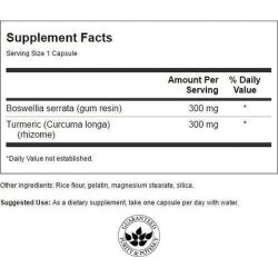 1x Swanson Full Spectrum Boswellia And Curcumin | 60 Capsules Per Can | Turmeric