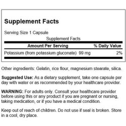Swanson Potassium Gluconate 99 Milligrams 250 Capsules