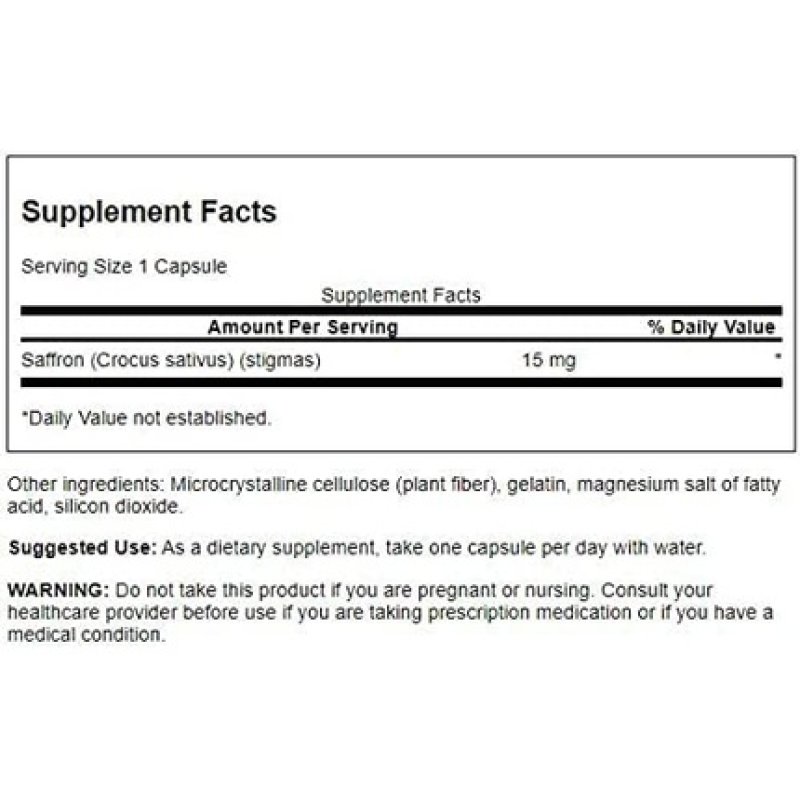 Swanson Full Spectrum Saffron, 15mg - 60 Capsules