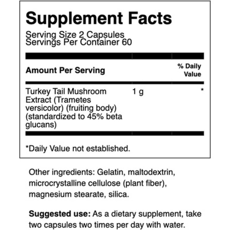 Swanson Turkey Tail Mushroom Supplements Immune Support Liver Support Cellular Health 500mg 120 Capsules
