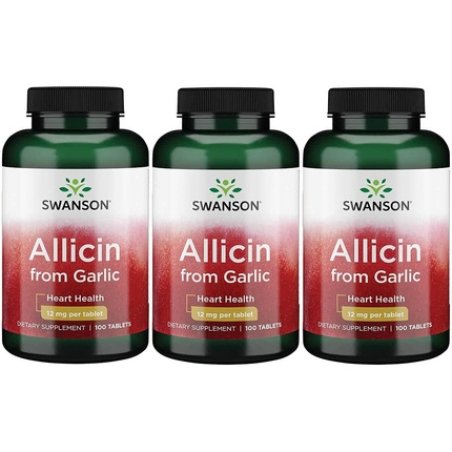 Swanson Allicin From Garlic 12 Mg 100 Tabs 3 Pack