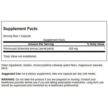 Swanson Sweet Wormwood Herbal Supplement with Artemisinin 90 Capsules 425mg
