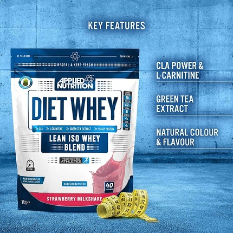 Applied Nutrition Diet Whey Protein Shake for Muscle Building 1000g Vanilla Cream