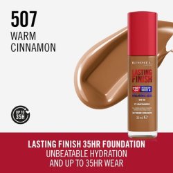 Rimmel Lasting Finish 35hr Foundation 507 Warm Cinnamon Full Coverage