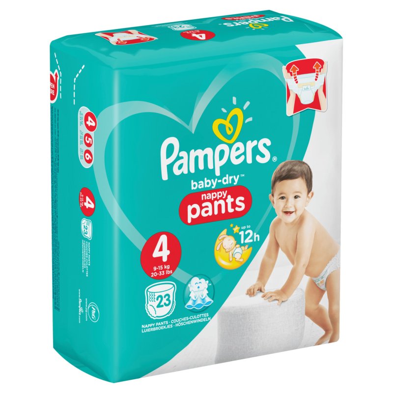 Pampers Baby-Dry Nappy Pants Size 4 23 Nappies 9-15kg