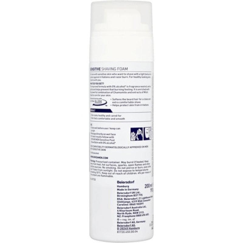 Nivea Men Sensitive Shaving Foam with Chamomile 200ml